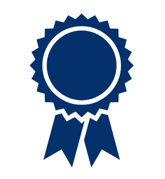 Ribbon met medaille voor 10+ jaar ervaring in vloerinstallaties door Klipvloeren.